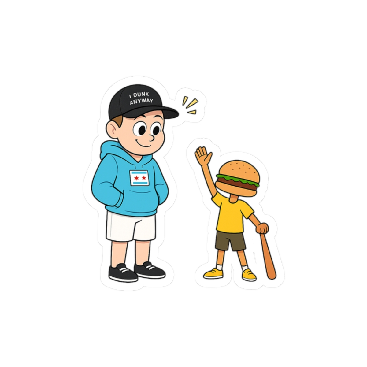 Beefboss and Poofesure Whimsical Stickers | Funny Character Vinyl Decals - alternate angle 3, merchandise