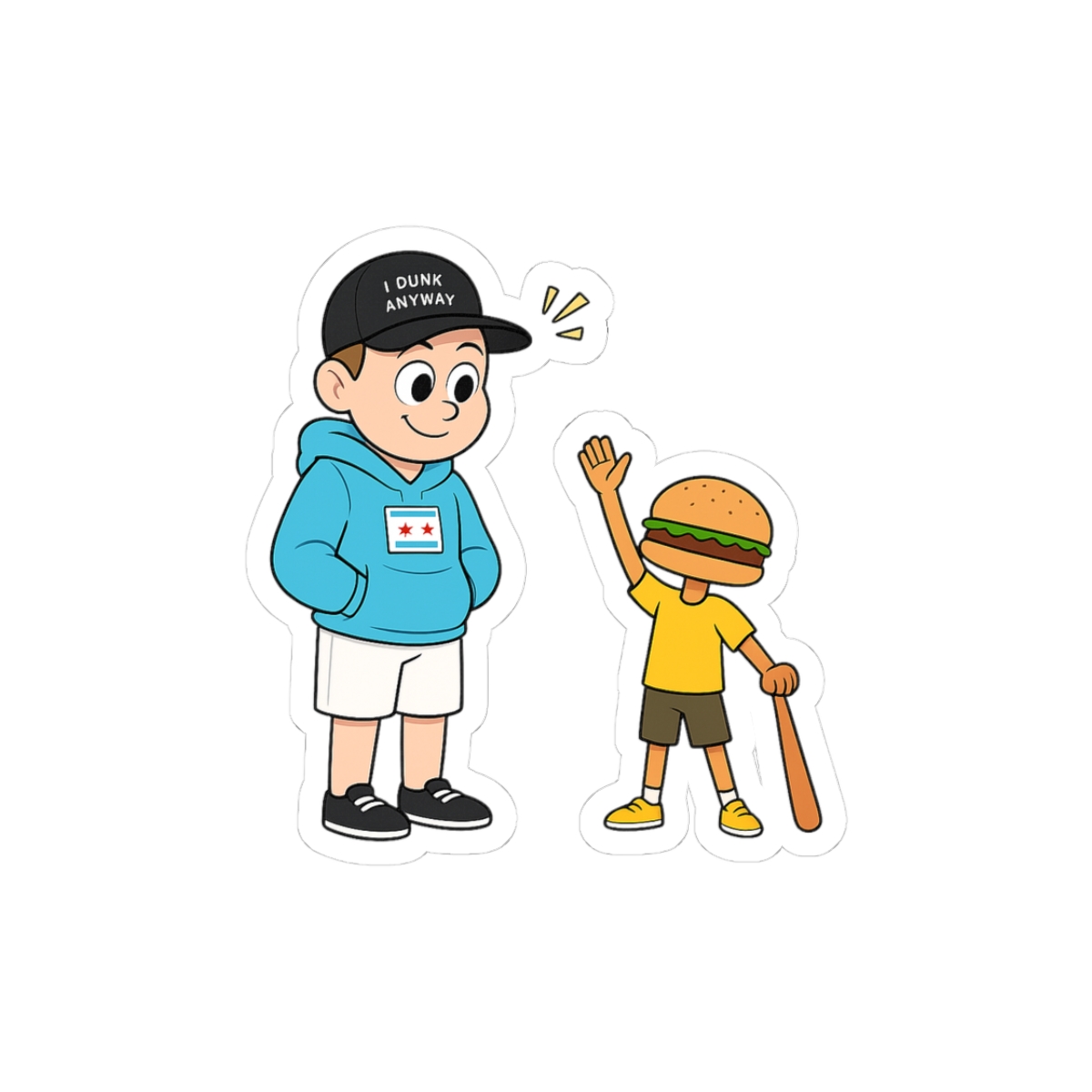 Beefboss and Poofesure Whimsical Stickers | Funny Character Vinyl Decals - alternate angle 1, merchandise