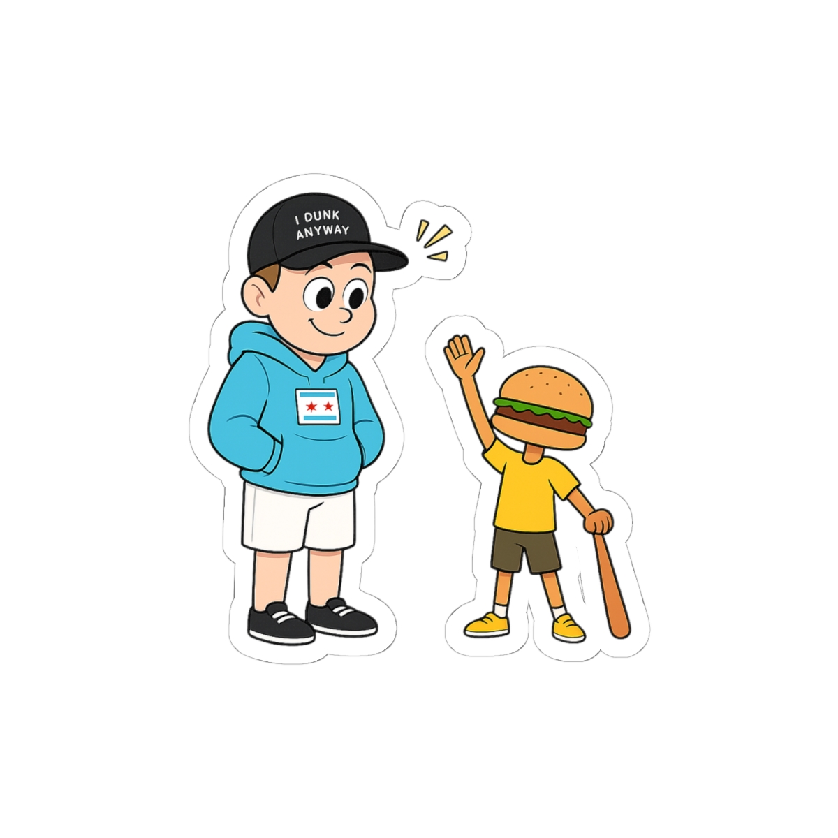 Beefboss and Poofesure Whimsical Stickers | Funny Character Vinyl Decals - alternate angle 2, merchandise